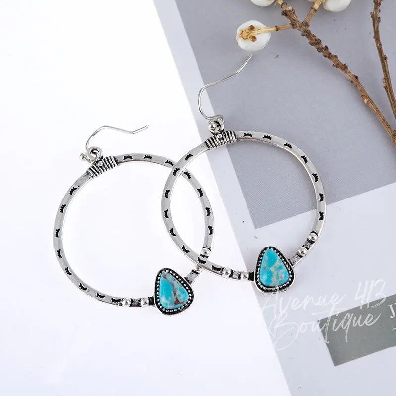 Artificial Turquoise Drop Earrings Trendsi