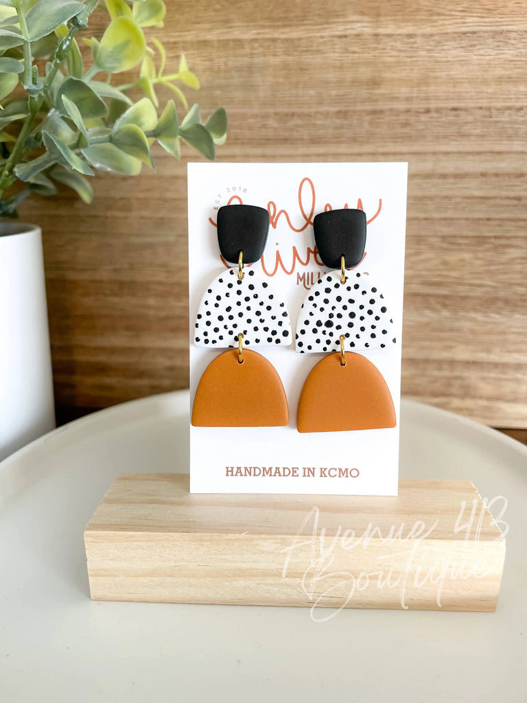 Cameron | Polka Dot | Clay Earrings Finley River Millworks