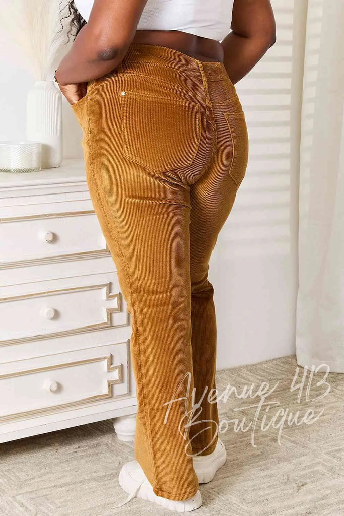 Judy Blue Full Size Mid Rise Corduroy Pants Trendsi