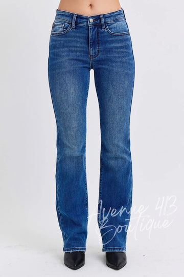 Judy Blue Full Size Run Mid-Rise Bootcut Jeans with Thermal Lining Trendsi