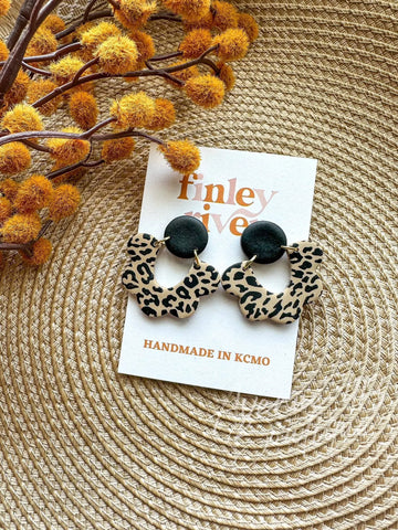 Wren | Leopard | Clay Earrings Finley River Millworks