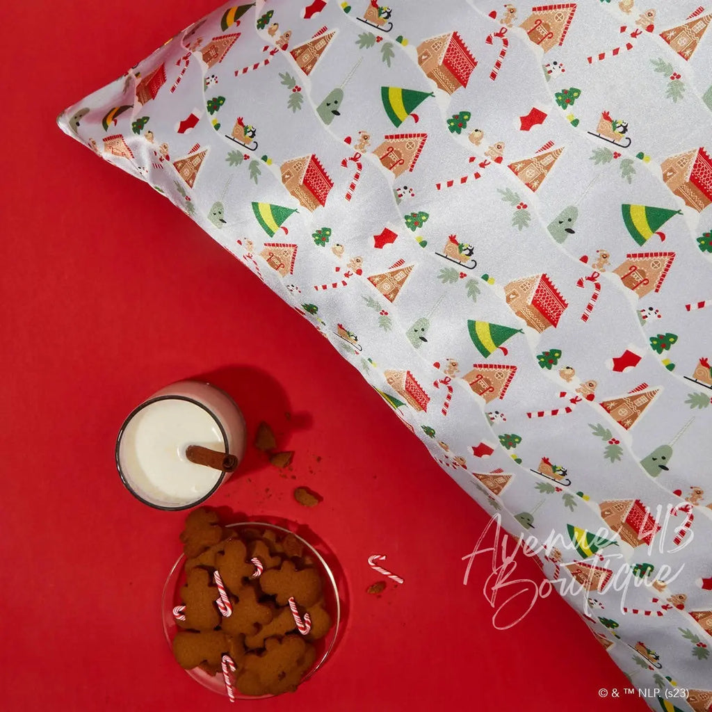 elf x kitsch King Satin Pillowcase - Periwinkle Christmas KITSCH