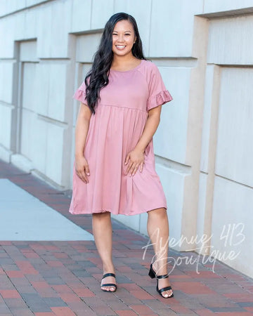 Baby Doll Tunic Dress (Blush) Avenue 413 Boutique