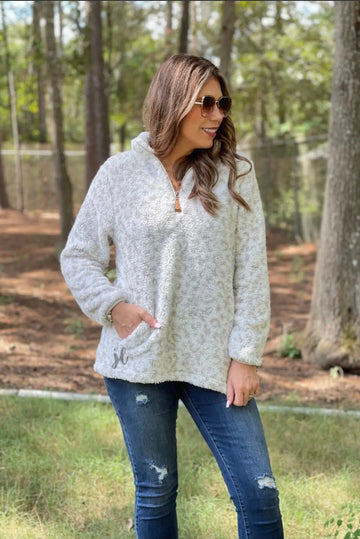 Corbin Leopard Pullover Neutral Avenue 413 Boutique