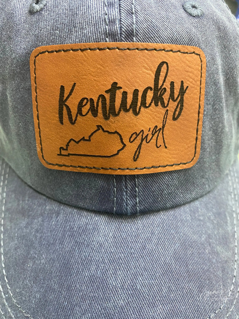 Kentucky Girl Leather Patch Baseball Hat Avenue 413 Boutique