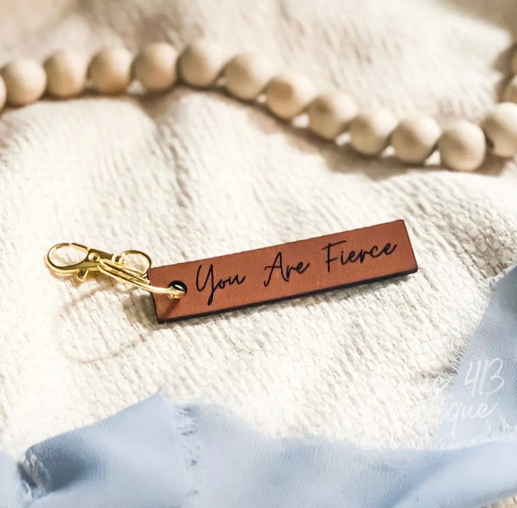 Leather You Are Fierce Bar Keychain Avenue 413 Boutique
