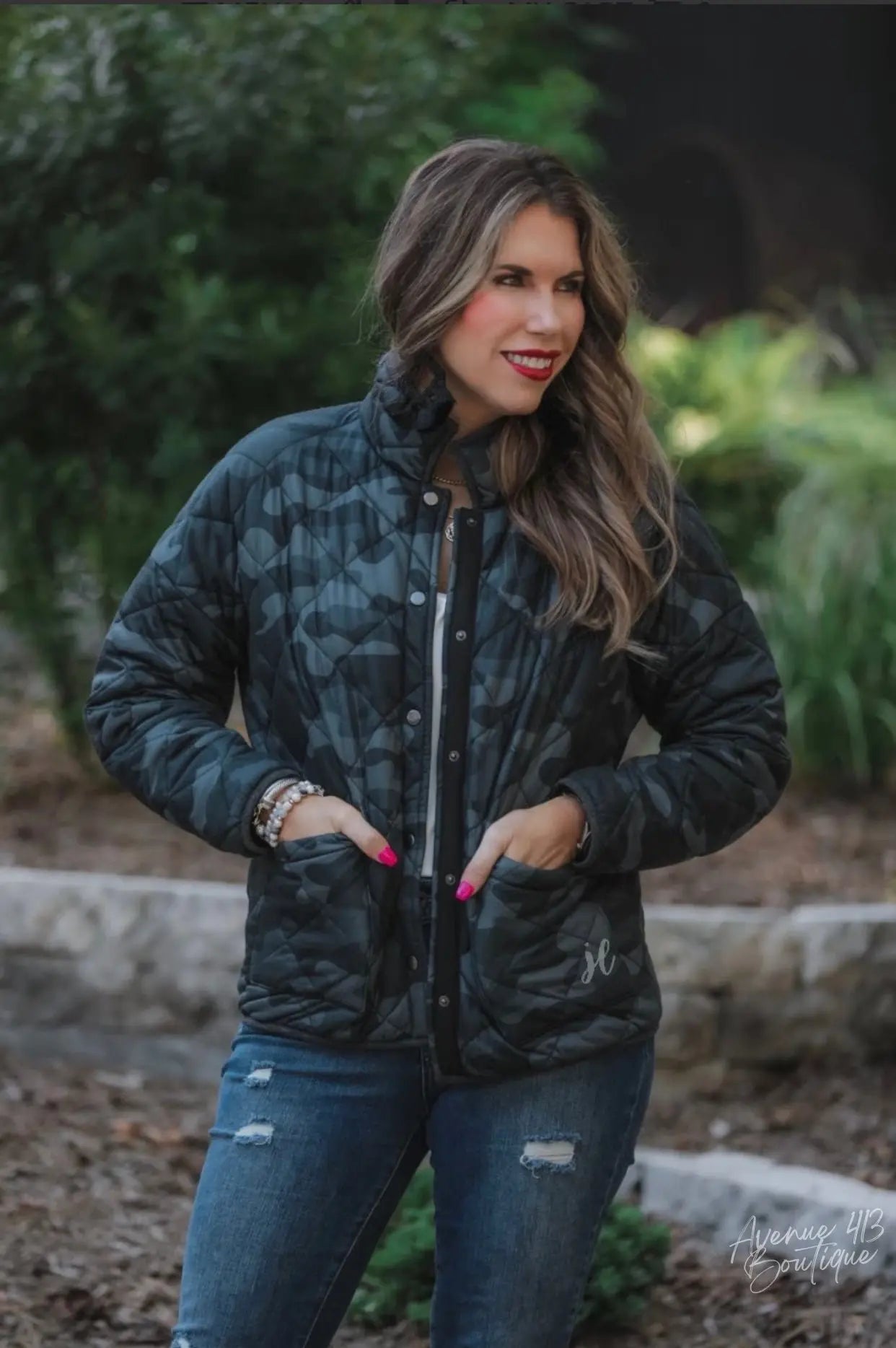 Camo Print Puffer Jacket