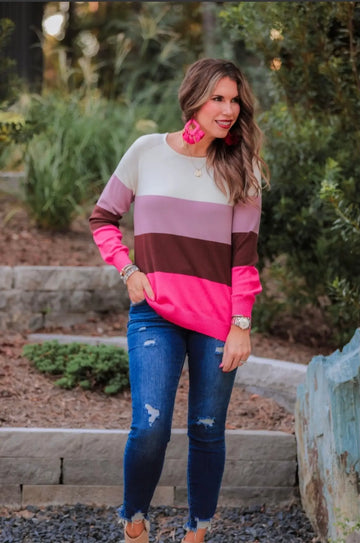 Molly Color Block Top Avenue 413 Boutique