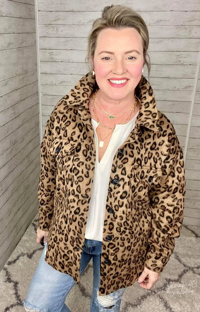 NEW Leopard Driving Me Wild Jacket Avenue 413 Boutique