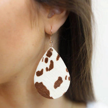 Old Town Road Cow Teardrop Earrings Avenue 413 Boutique