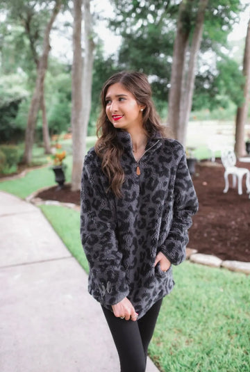 Raven Black Leopard Pullover Avenue 413 Boutique