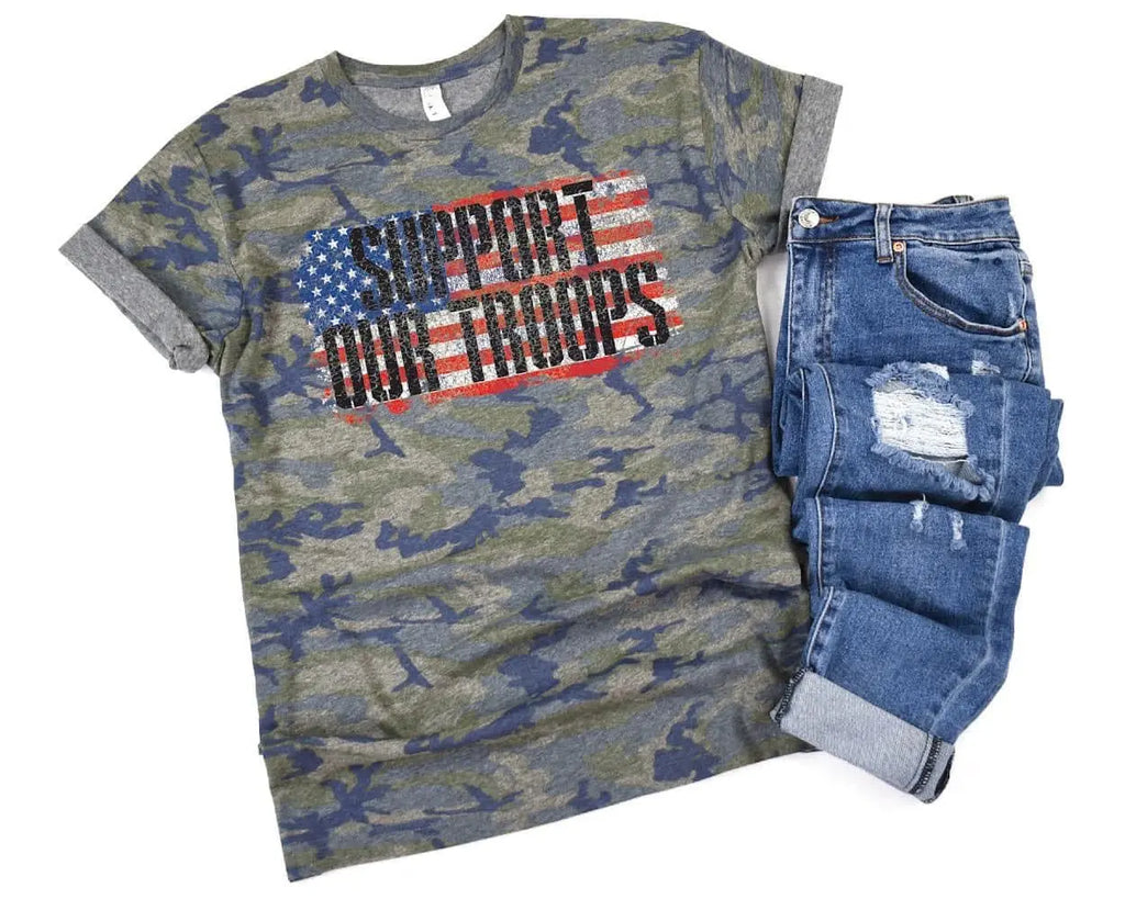Support Our Troops Camo T-Shirt Avenue 413 Boutique
